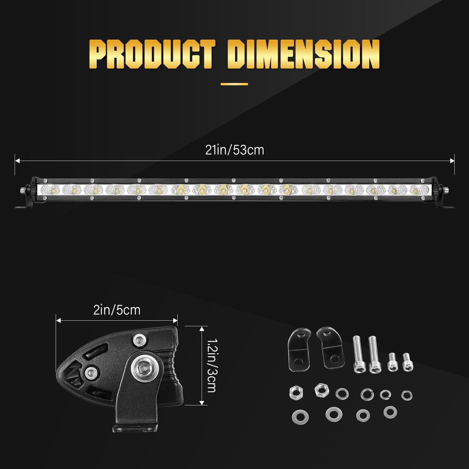 1 x 20-calowa cienka listwa LED, 90 W, 9000 lm, reflektor kombi, flood/przeciwmgielny pojedynczy rząd do offroad/pracy, wodoodporny IP67 do 4x4, łodzi, SUV-ów, ATV, UTV