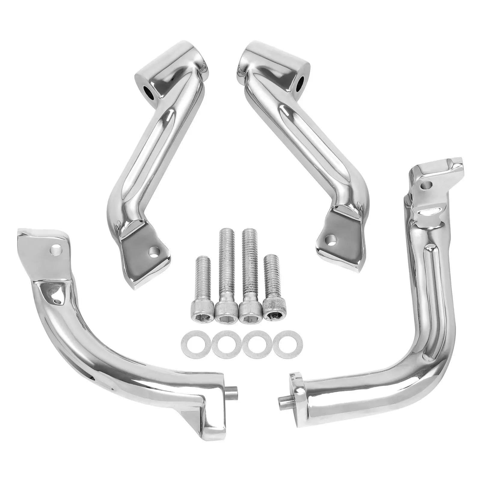 Pjluqntg Chrome Motorcycle Driver Floorboard Footboard Mount Bracket Kit For Harley Touring Road King Glide 2017-2023 2018 2019 2020 2021 2022