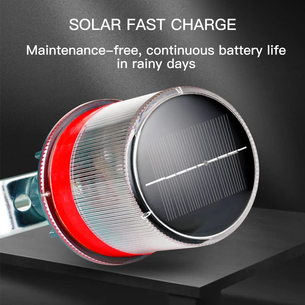DYK&NX Luz de Señal Navegación LED Marina, Herramientas de Accesorios para Yates con Fuente de Luz Solar, Diseño A Prueba De Agua IP65, Fácil De Instalar para Varilla Dentro de 6cm (Color : White)