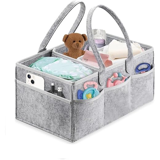 COOFANDY Baby Diaper Caddy Organizer (Gray)