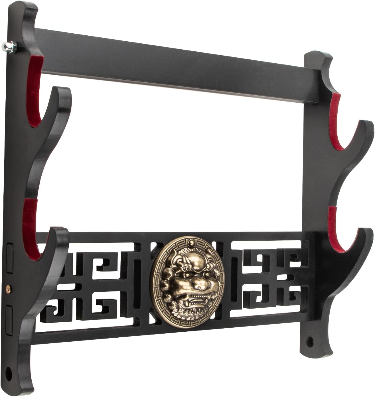 Kylin Sword Stand 2-Tier Velvet Padded, Sword Hook, Katana Sword Stand, Wall Mounted, Suitable for a Variety of Cosplay Sword, Lightsaber, Samurai, Demon Slayer, Weapon Stand