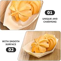 Vista 5 de Kichvoe 120pcs Forma de barco tazón de viruta de madera paletas de madera bandejas de madera contenedores de alimentos bandejas desechables paletas