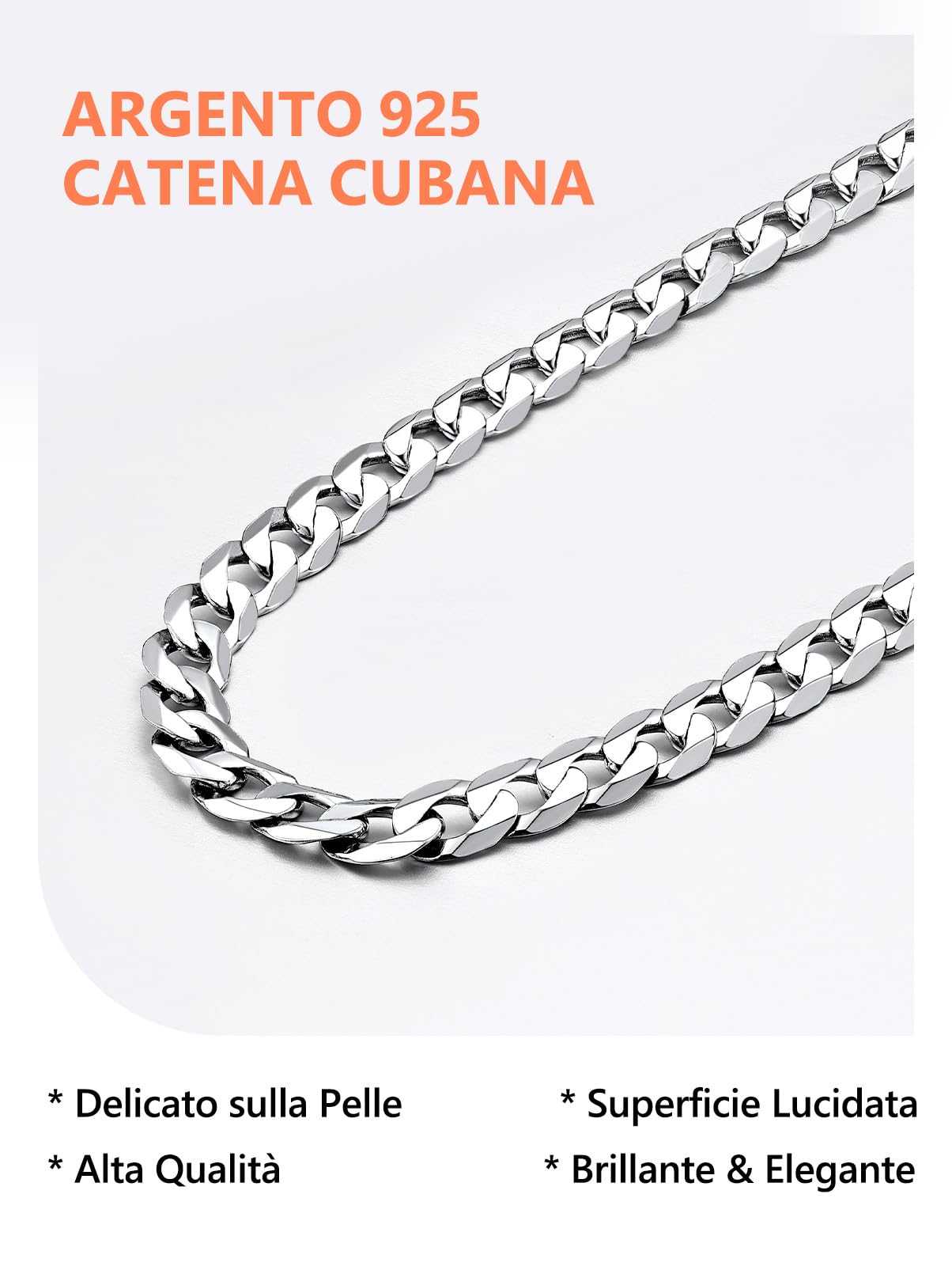 Silvora Collana Catena Argento 925 Uomo, 3mm/5mm Collana Uomo Argento Lunga 36-71cm, Catenina Cubana Figaro Ragazzo Necklace for Men HipHop Idee Regalo per Compleanno Anniversario Natale