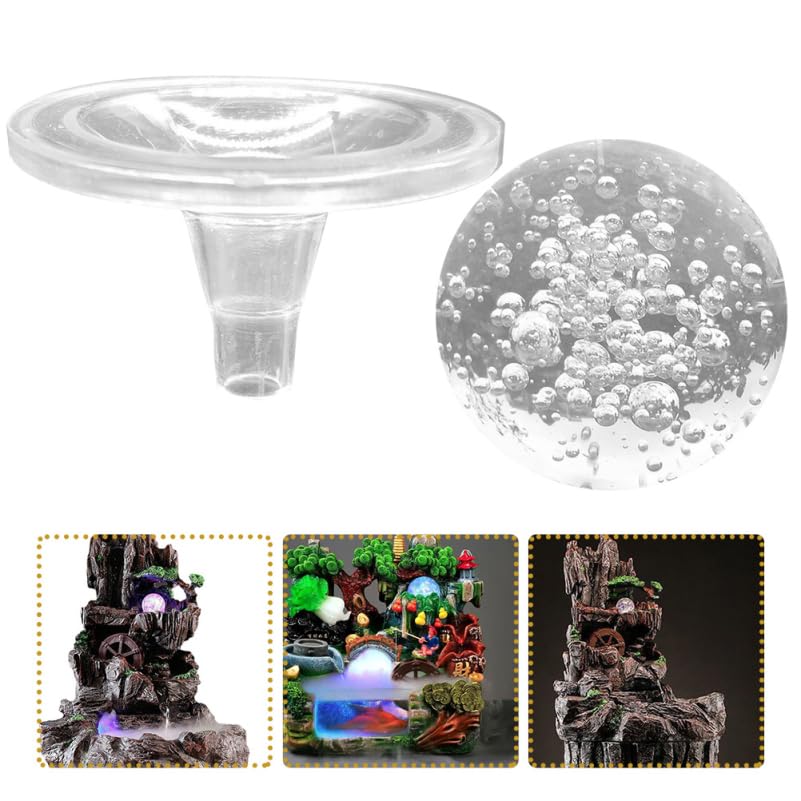 BESPORTBLE 2 Stück Eisgesprungene Kristallkugel Wasserbrunnen, Dekorative Glaskugel Ornamente Wasserbrunnen Feng Shui Kugel Kristallglaskugel Mit Ständer Als Heimbüro Dekoration, 4 * 5cm