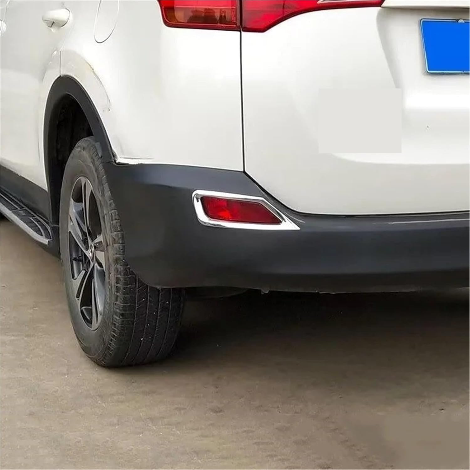 Accessories Compatible For Toyota RAV4 RAV 4 2013 2014 2015 Chrome Front Rear Fog Light Lamp Cover Trim Foglamp Bumper Foglight Protector(Rear 1PC)