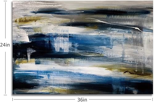 Miniatura 687 de Lienzo artístico para pared, pinturas de arte abstracto, fantasía azul, grafiti colorido sobre fondo blanco; decoración artística moderna para sala