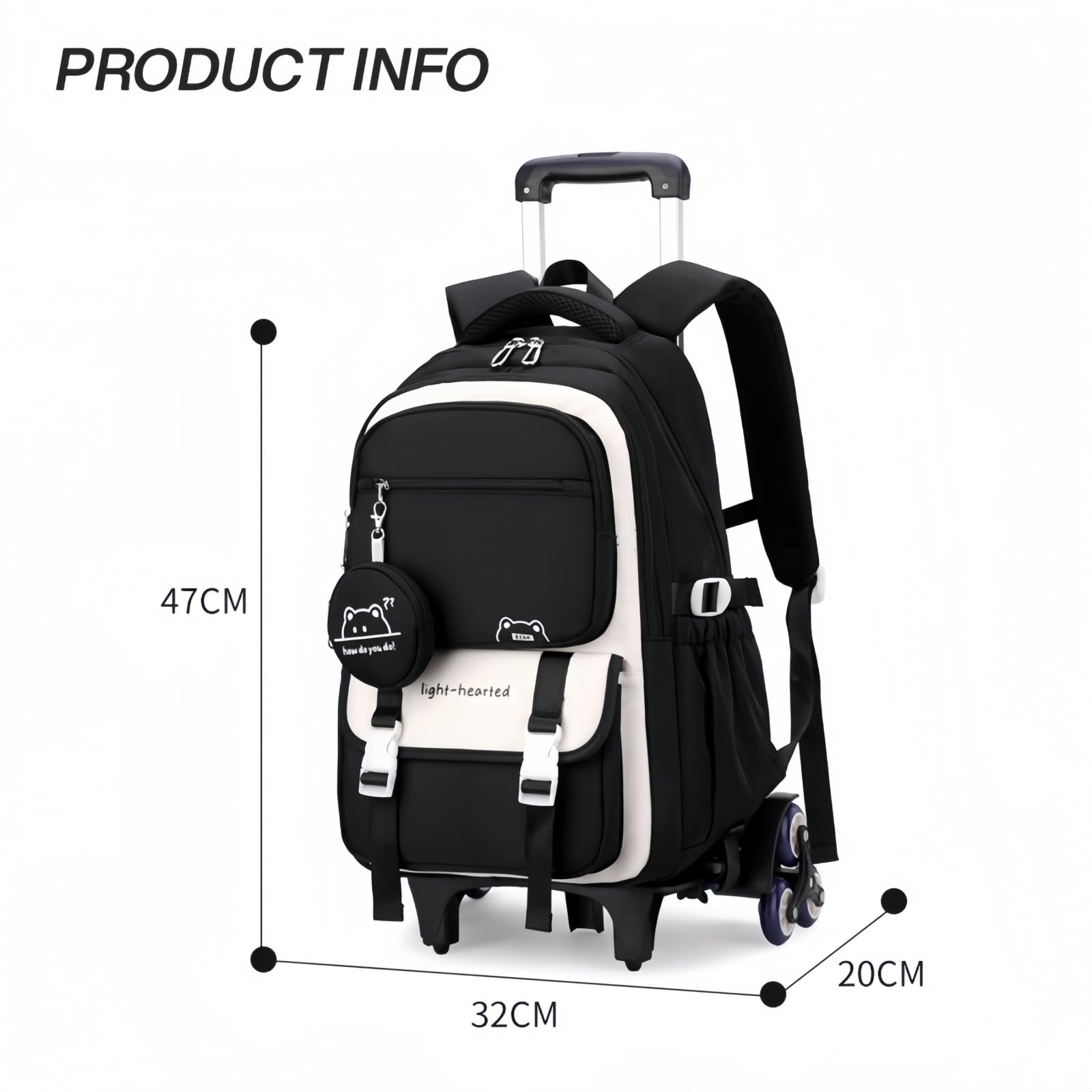 Zaino Trolley Ragazze Zaino con Ruote Removibili per Bambini Scuola e Viaggio