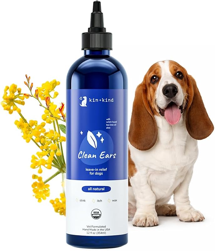 Limpador de Ouvidos para Cães kin+kind, Uso Sem Enxágue, 355 mL
