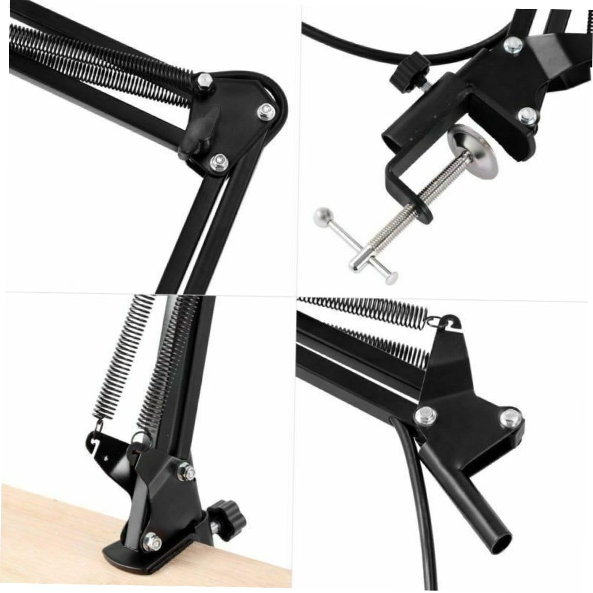 ibasenice Micrófono con Soporte Metálico de Condensador Negro Profesional Bm-800 y Alta Sensibilidad Filtro Anti-Pop para Estudios y Grabación en Computadora