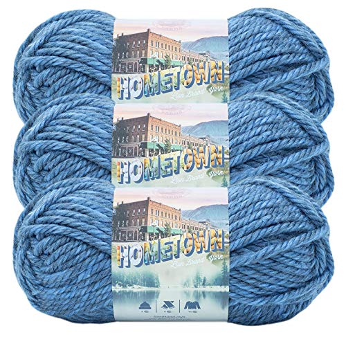 Image of Lion Brand Yarn Hometown Yarn, Super-Bulky Yarn for Knitting, Crocheting, and Crafting, 3 Pack, Sleepy Hollow Spirit | Super Bulky Acrylic Fiber for Warm Crochet Blankets, Knit Winter Hats, Chunky Cardigans, Soft Scarves, Weaving