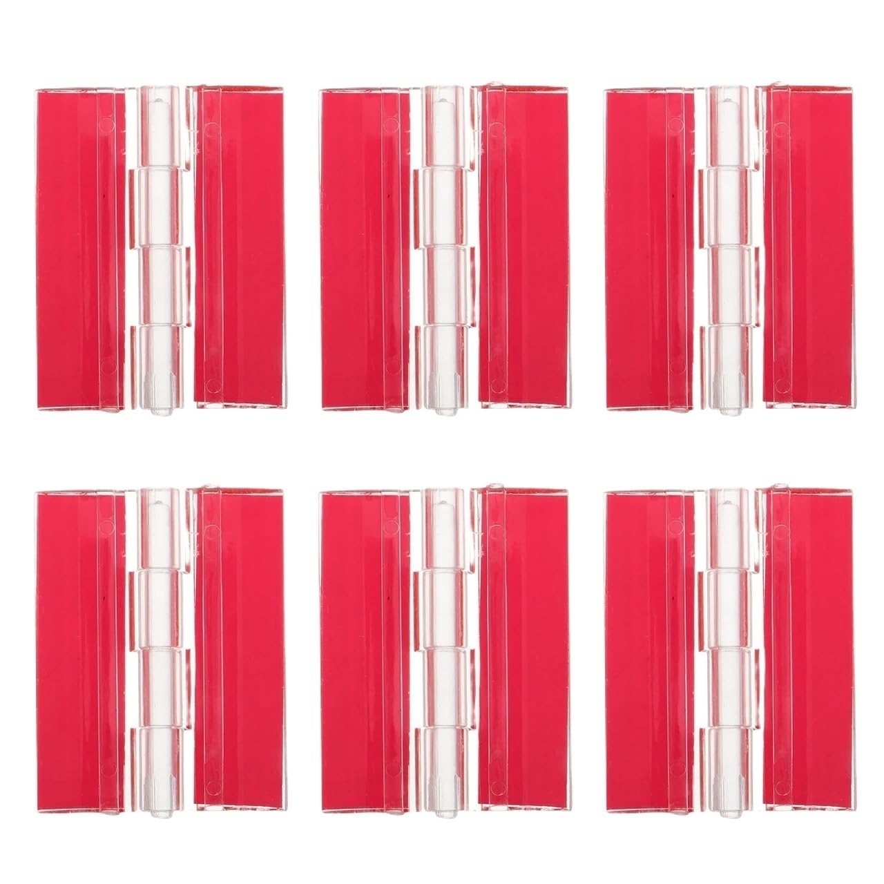 6Pcs Self Adhesive Transparent Piano Hinges 45Mm for DIY Boxes Display Stands Folding Cabinet Drawer Craft Projects for Pianos