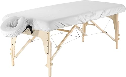 Master Massage Dignity & Luxury Juego de fundas de mesa de microfibra (funda de mesa y funda de cojín facial) (2 piezas) (blanco)