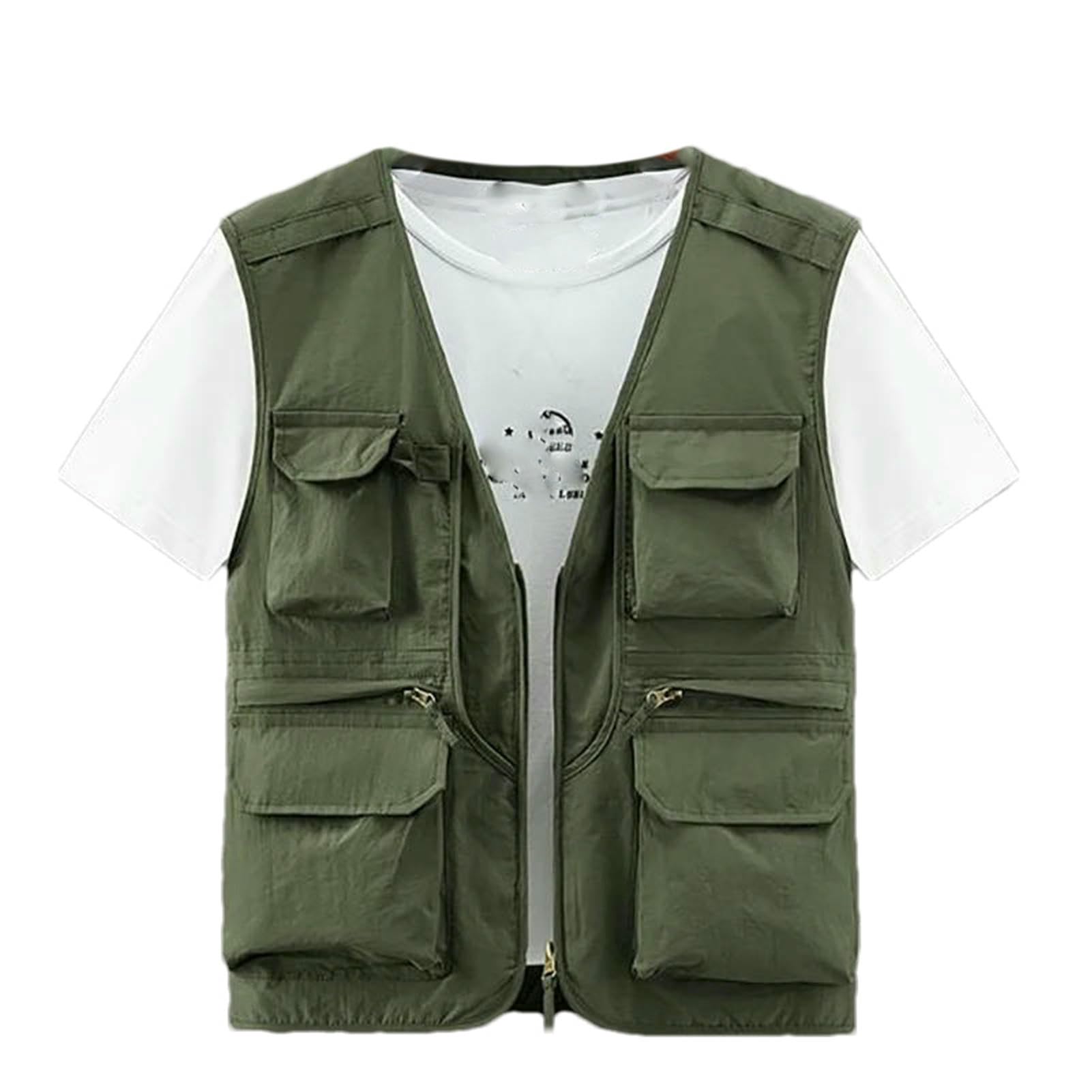 Gilet de voyage imperméable et léger avec fermeture éclair