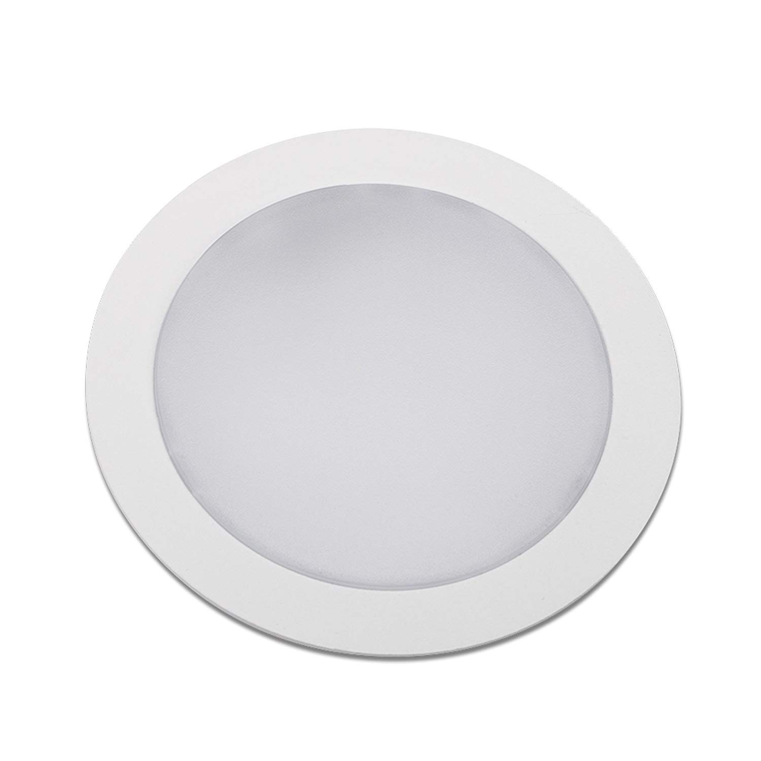 SOTECH 5 x LED Einbaustrahler GIULIA 12V 3W warmweiß 2700K 65 x 12 mm | Gehäuse weiß Möbeleinbauleuchte Beleuchtung Einbauspot Spot Ultraslim