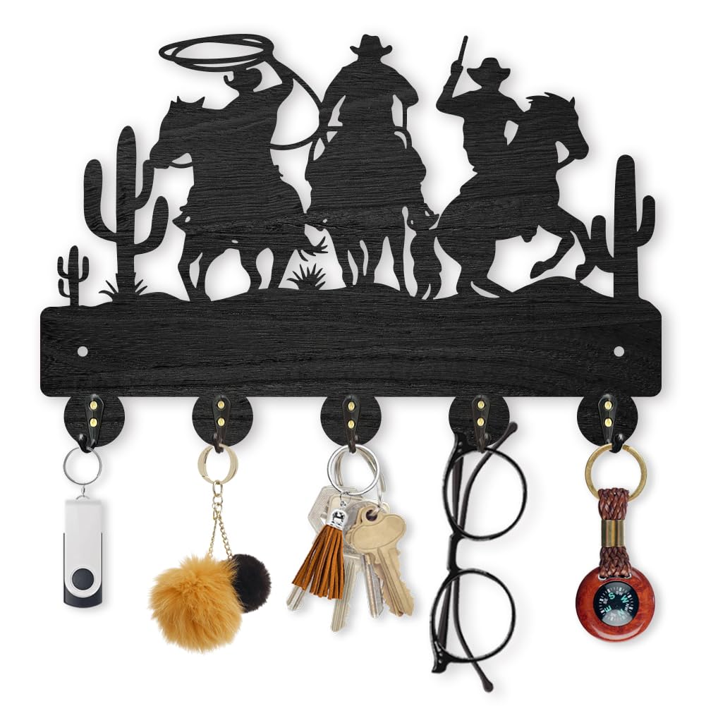 Porte Clés Mural en Bois Halloween MAYJOYDIY Boite de Rangement Noir