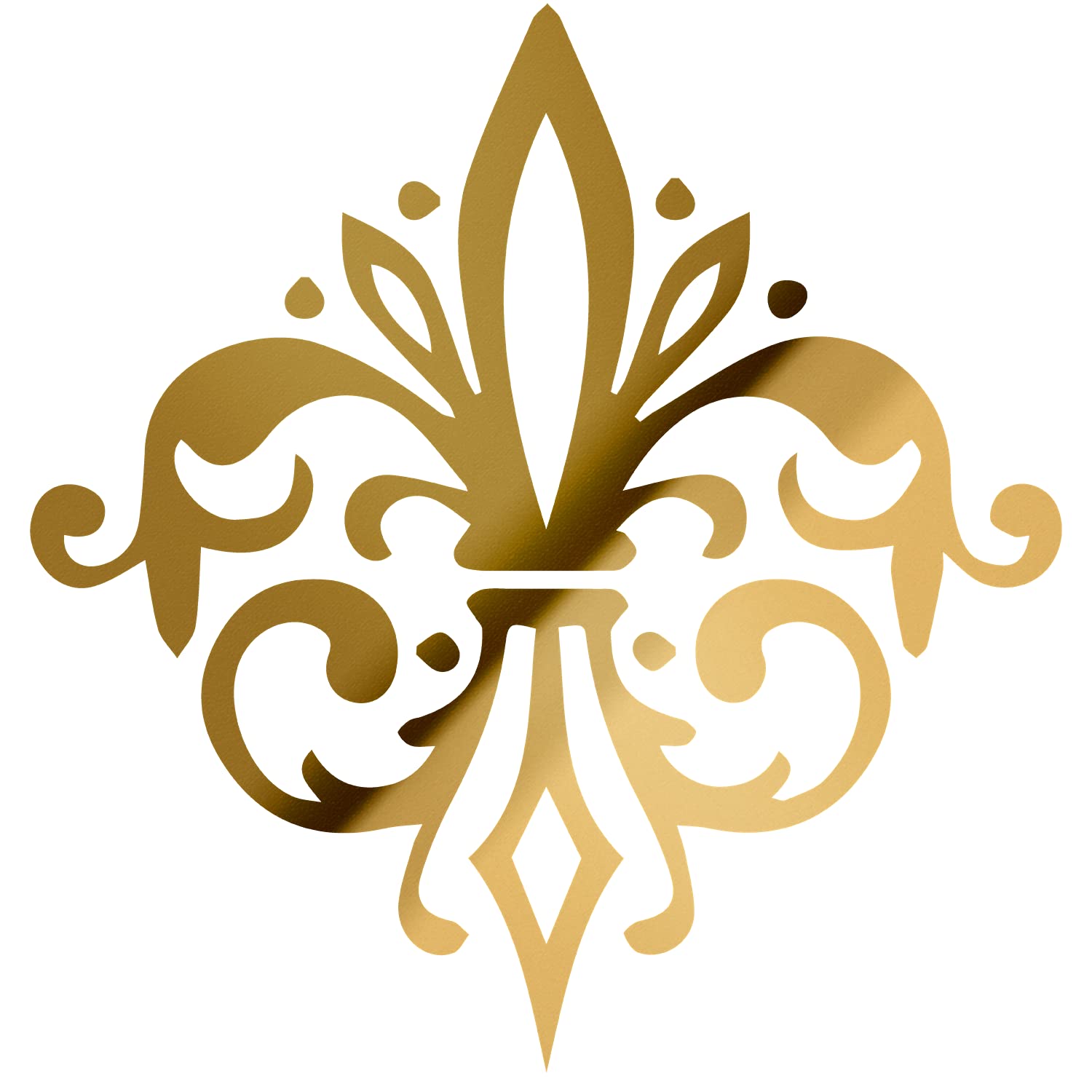 Transparent Decal Stickers of Lily Damask (Metallic Gold) Premium Waterproof Vinyl Decal Stickers for Laptop Phone Accessory Helmet Car Window Mug