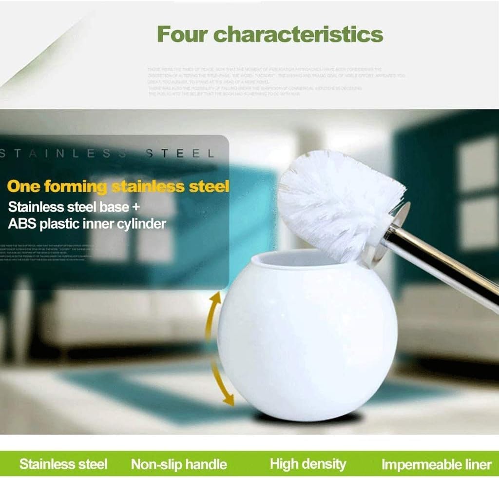 Toilet Brush with Holder, Deep Cleaning Scrubber,Quick Drying for Bathroom -Toilet Sturdy,Easy Grip