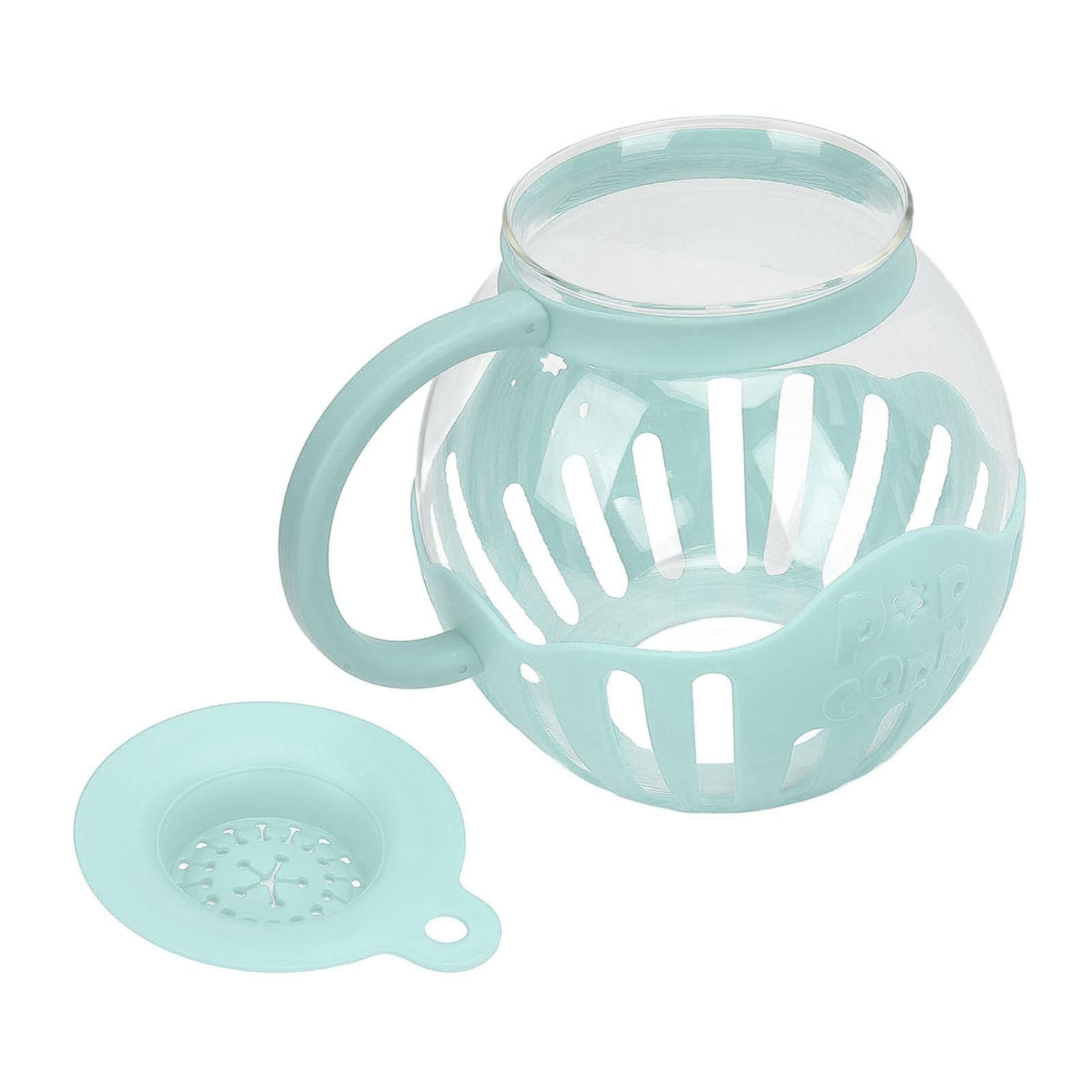 Popcorn in vetro borosilicato per microonde, per serate di film e feste, design facile da pulire, preparazione sana degli snack
