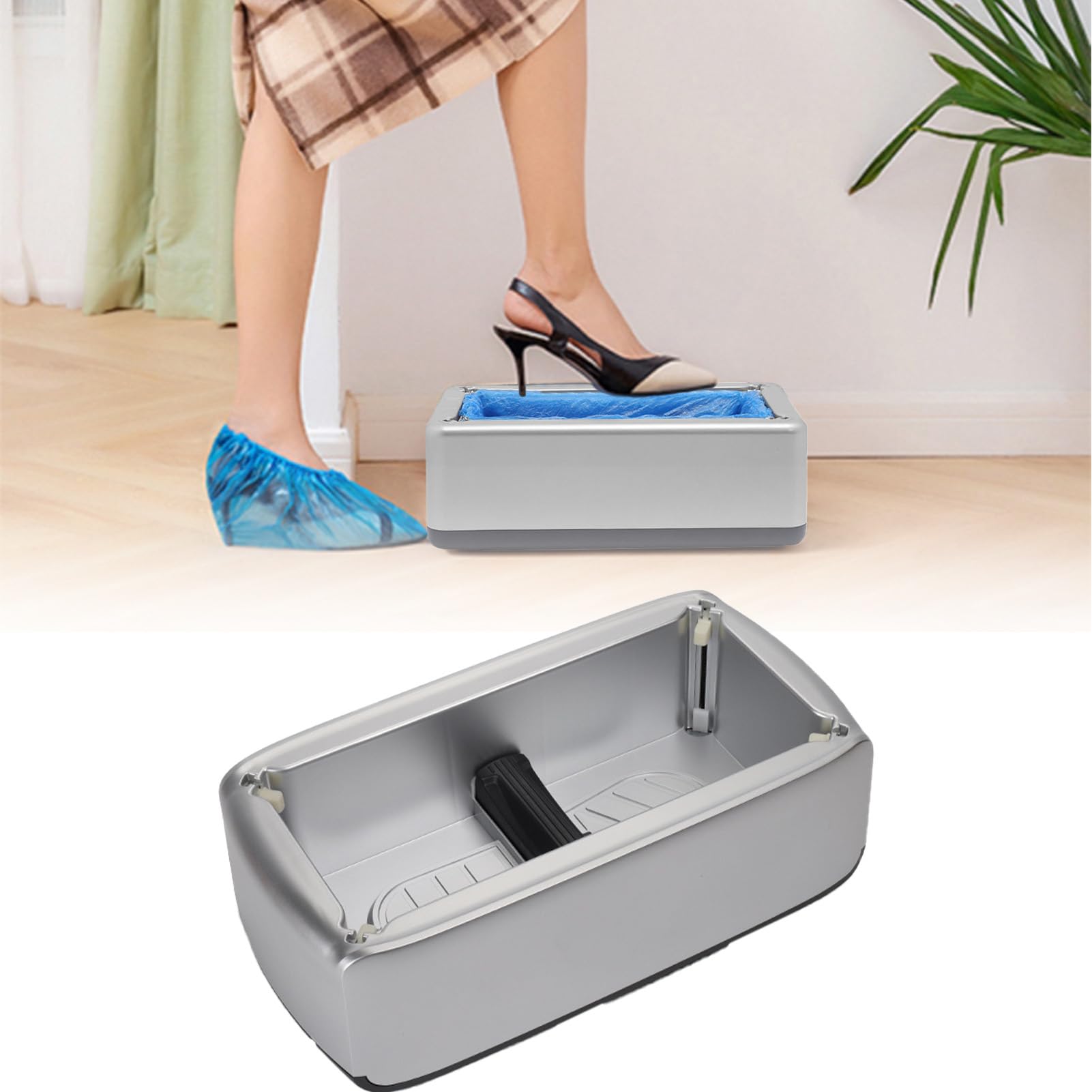Distributore automatico di copriscarpe, con 100 rivestimenti, dispenser di | copriscarpe a mani libere, copriscarpe usa e getta, distributore di copriscarpe per casa, fabbrica, ufficio, ospedale