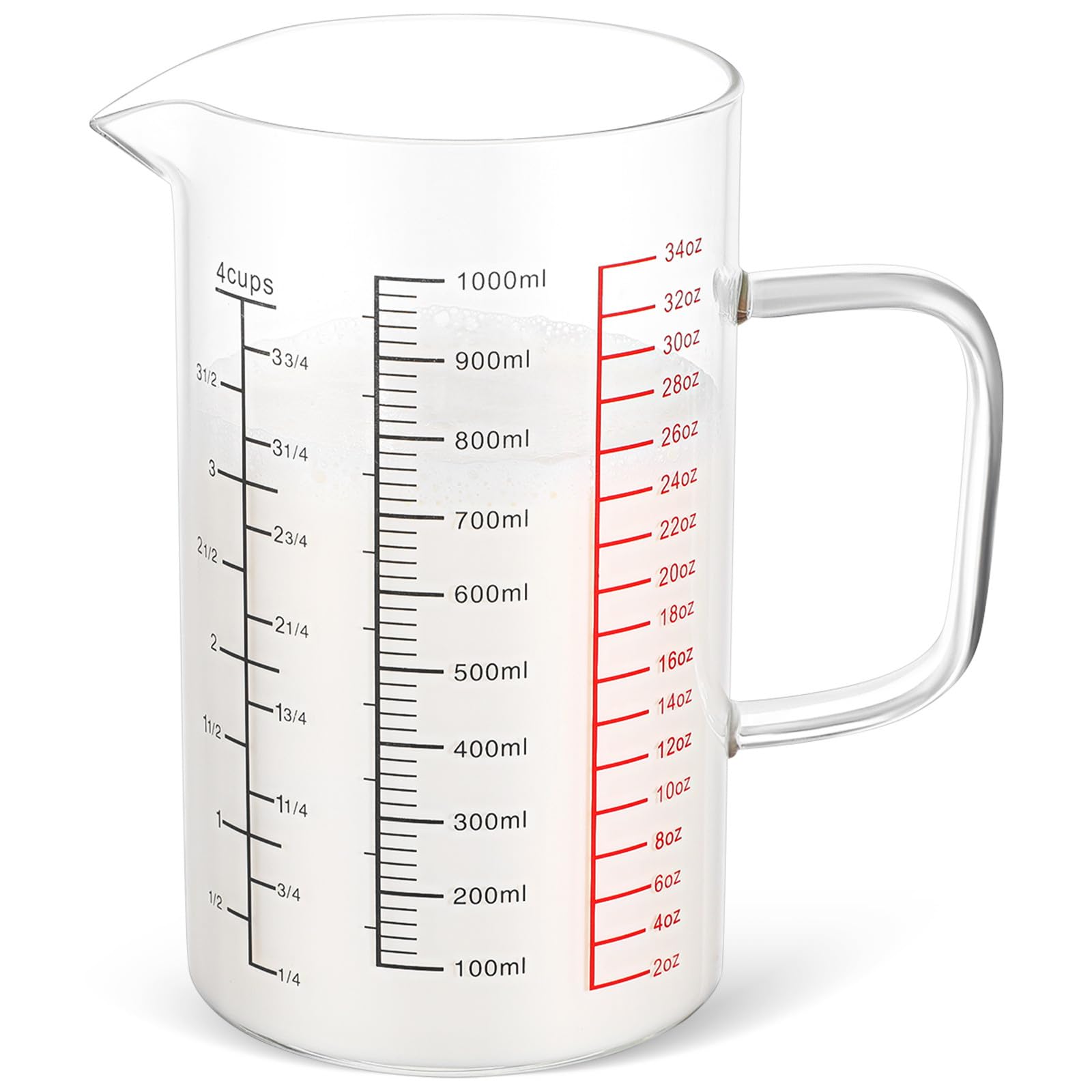1000ml Messbecher mit Ausgießer aus Borosilikatglas