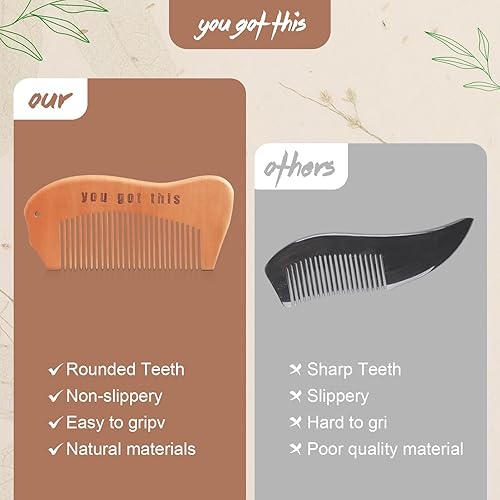 Miniatura 6 de Peine de parto para mujeres, madera, alivio de las contracciones del embarazo y el dolor del embarazo (diseñado por mamás para mamás)