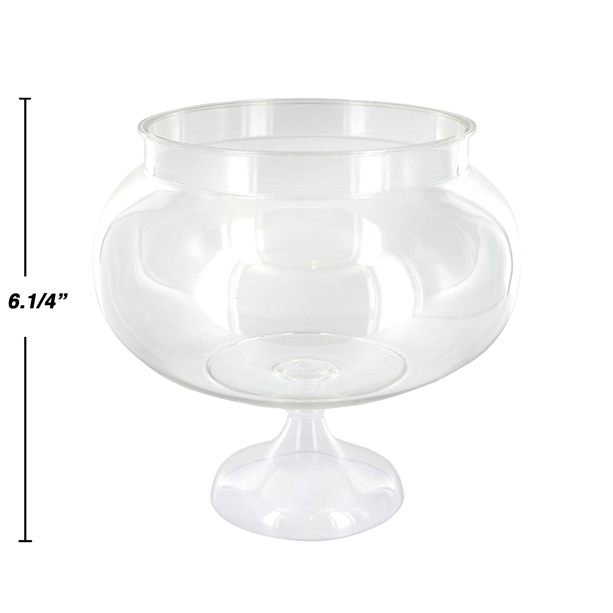 RamPro Short Round Clear Plastic Reusable Pedestal Jar Perfect for Engagement Parties, Wedding Receptions and Wedding Anniversary Party Accessories