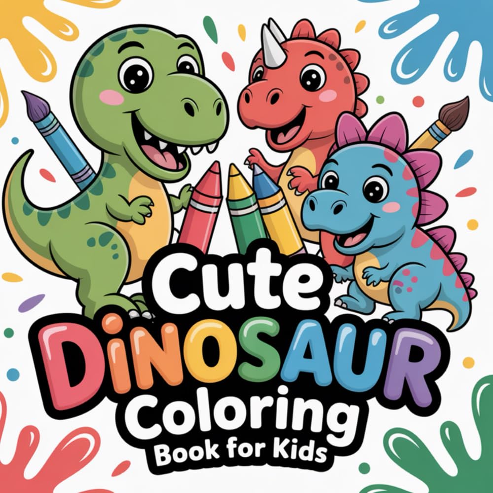 Cute Dinosaur Coloring Book for Kids Ages 4–8 | 100+ Fun and Easy Dino Pages for Boys and Girls: Adorable dinosaurs to color — perfect for creativity, imagination, and screen-free fun!