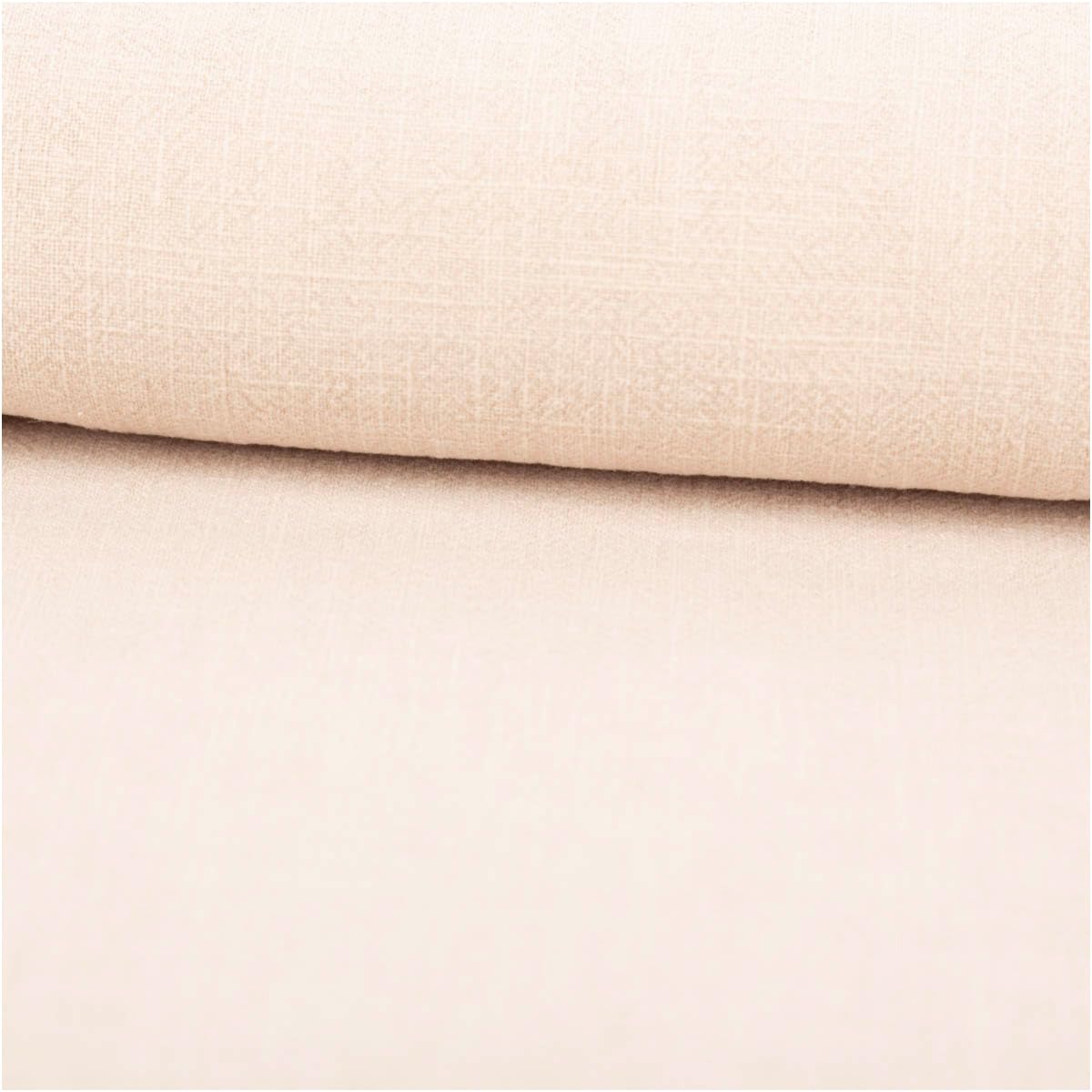 Linen Fabric with Cotton in Beige Stone Washed 140 cm Fabric Width Sold by the Metre Ideal for Sewing & DIY (140 cm Width)