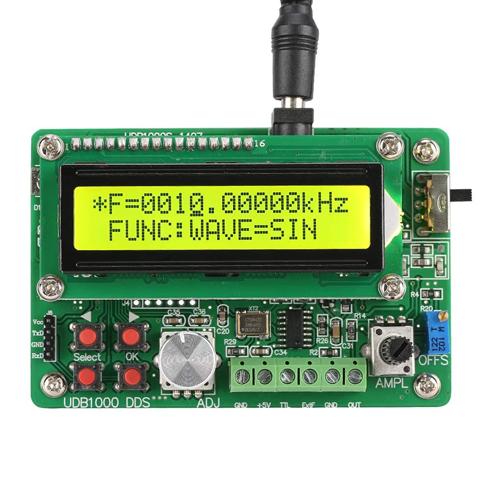 Generador de Señal de Función de Forma de Onda LiebeWH UDB1005S/UDB1008S, Módulo DDS de Generador de Fuente de Señal UAC100-240V(5MHz EU Plug)