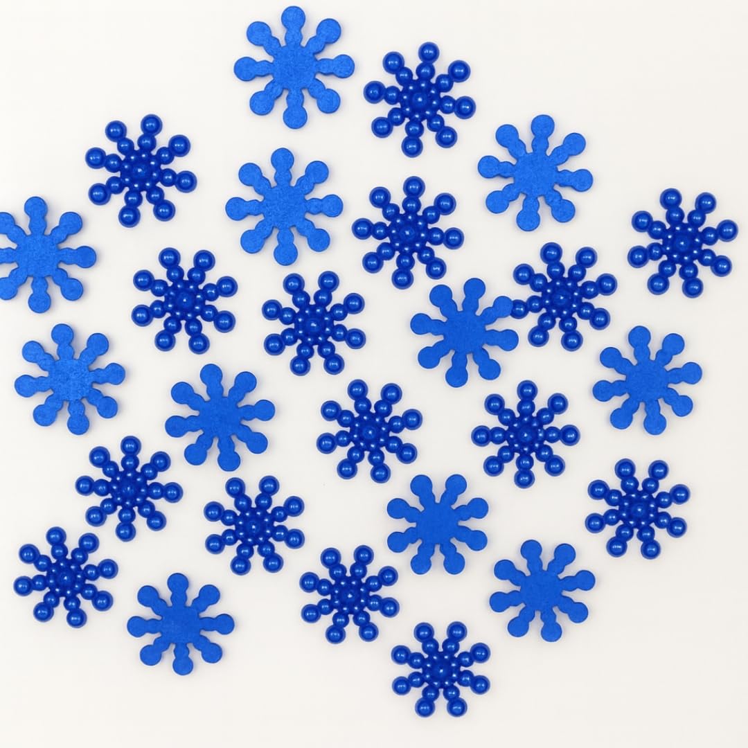 MajorCrafts® 200pcs 15mm Snowflake Flat Back Resin Pearls (Royal Blue)