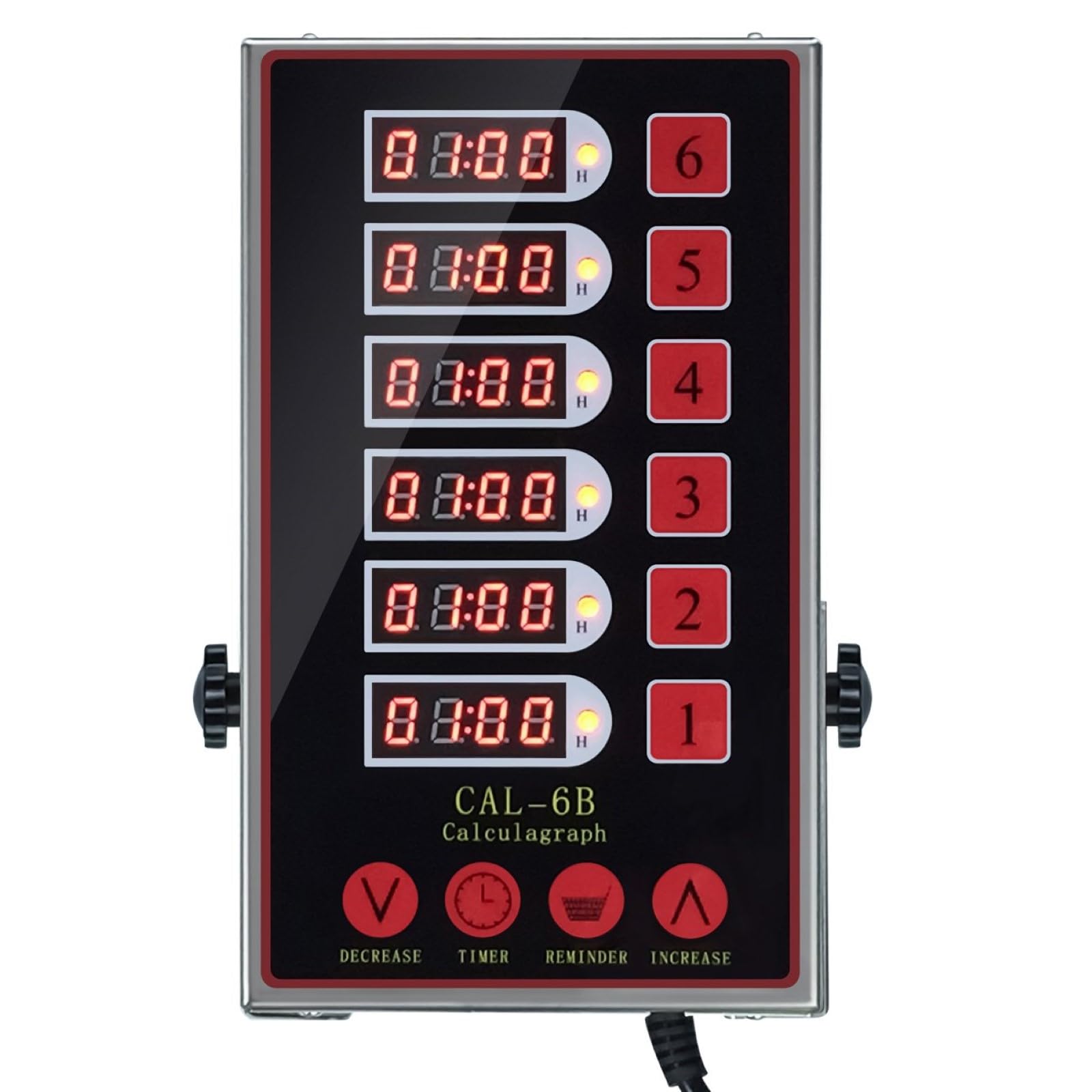 Timer Da Cucina Digitali Commerciali A 6 Canali Per Ristorante, Multipli, Professionali, In Acciaio Inossidabile, Rumorosi E Robusti Per Friggitrici, Cottura, Pizza E Caffè