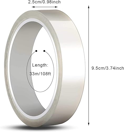 Miniatura 2 de 4 cintas resistentes al calor de 108 pies para sublimación, cinta dispensadora de prensa de calor transparente, cinta de transferencia retráctil,