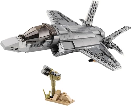 Miniatura 6 de 646 piezas F-35B Lightning II Avión Juguetes de construcción WW2 Fighter Jet F35 Kits de modelo Militar Avión Bloques de Construcción Set Ladrillos