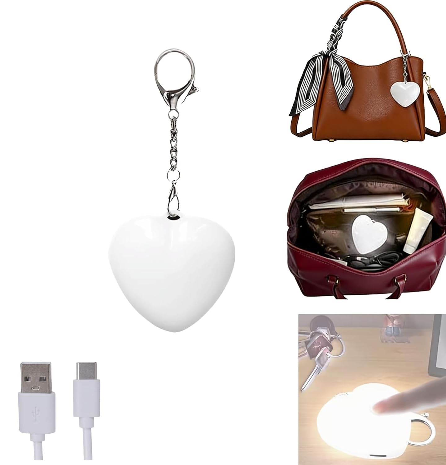 Luteti Purse Light Handbag Light Heart Shape Bag Light for Handbags Purse Accessories with Automatic Sensor, Best Gifts for Women, Girls-image-38