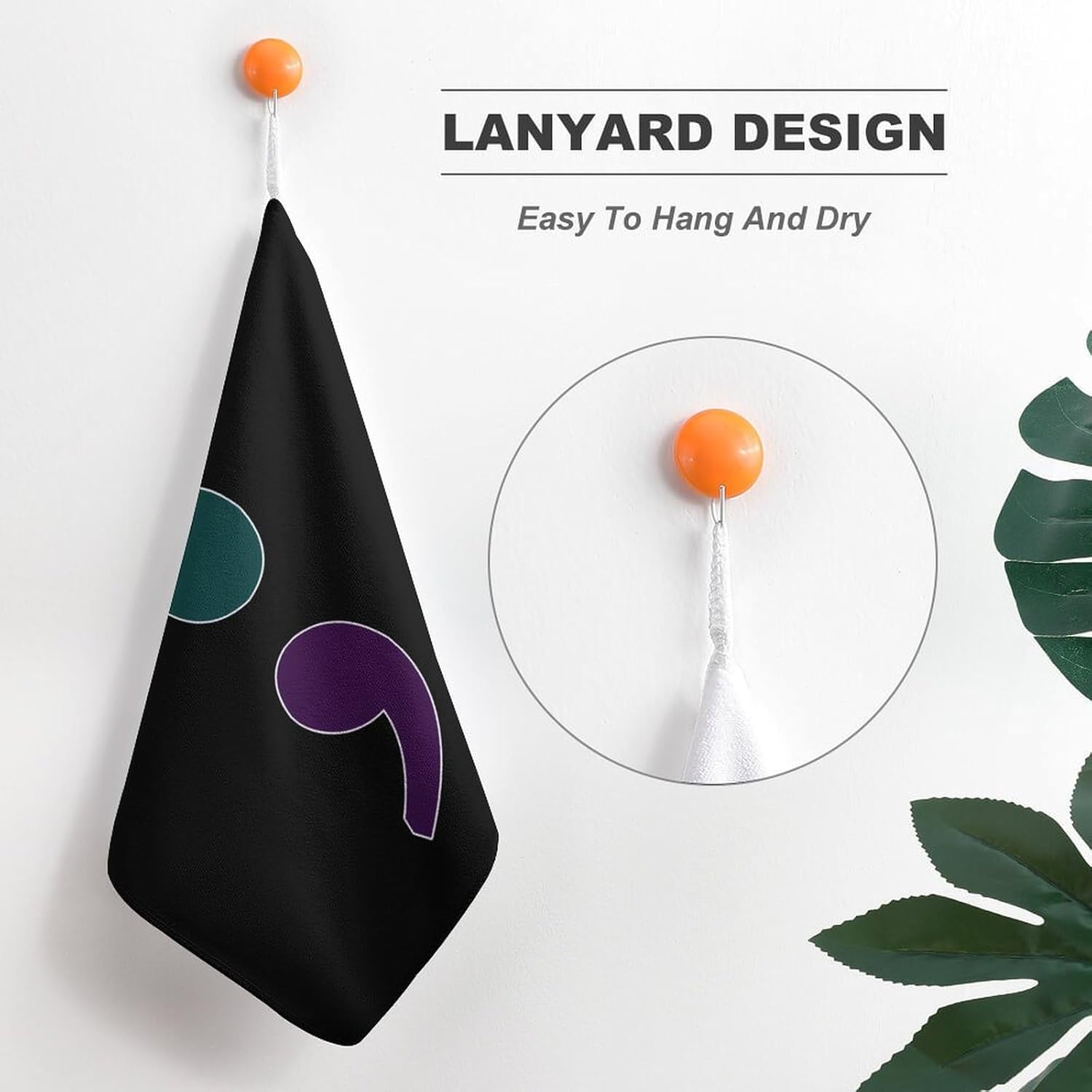 Semicolon Suicide Prevention Hand Towels for Bathroom Kitchen Towels Small Towel Handkerchiefs with Hanging Loop 4PCS