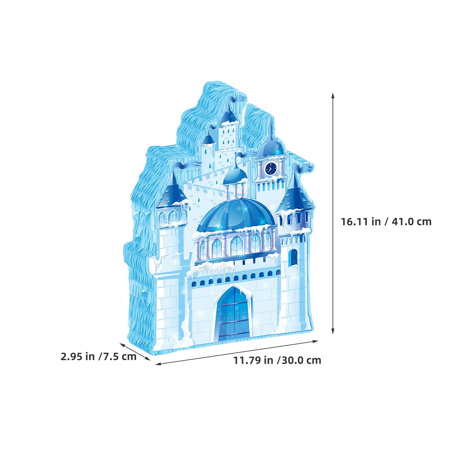 Weihnachts Schloss Pinata Blau Hängender Candy Holder mit Stick und Augenbinde Winter Party Pinata für Kindergeburtstag und Festliche Partys Vielseitiges Spielzubehör