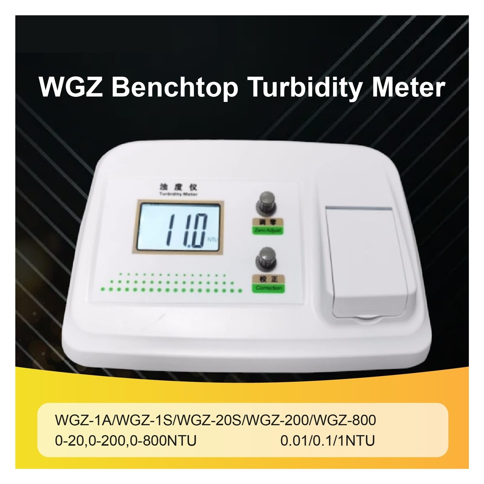 Medidor de turbidez de luz dispersa de 90 grados, turbidímetro portátil, probador de calidad del agua Digital for laboratorio Alta sensibilidad | WGZ-1A