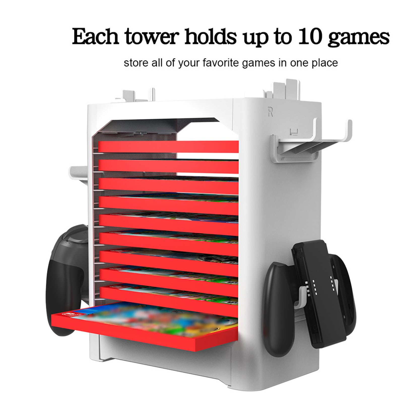 Supporto portaoggetti per videogiochi – Torre Organizzatore per Controller, NS Switch/Switch OLED One Series, Giochi, DVD e dischi Blu-ray