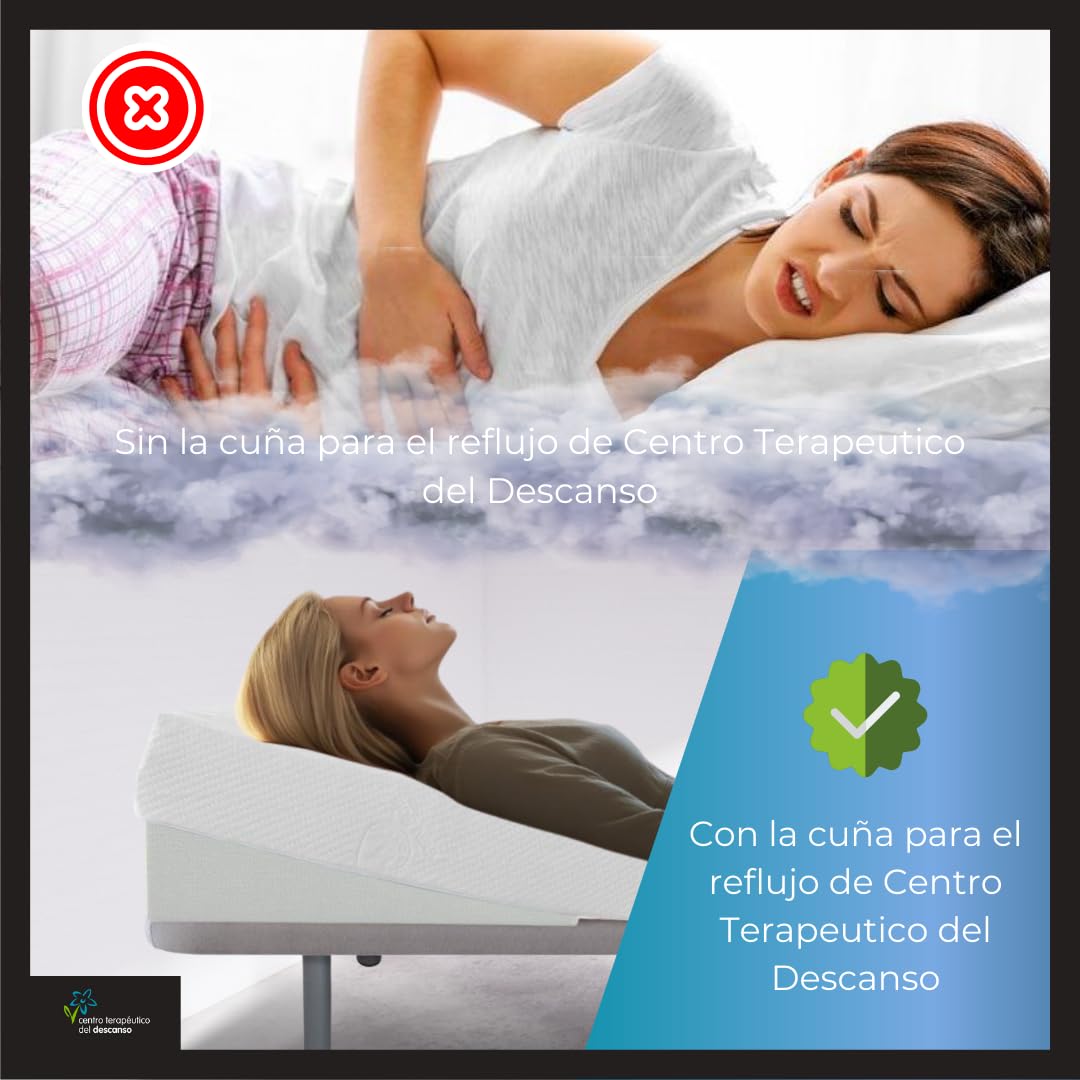CTD - Cuña antireflujo Adulto Almohada cuña para Cama Espuma Almohada Embarazada Dormir Mejora digestión y sueño (Tejido Tencel Blanco, 90x15x67)