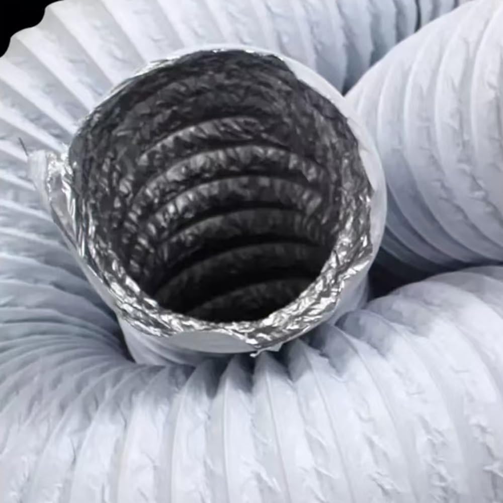 Tubo flessibile di sfiato dell'essiccatore condotto in alluminio per ventilazione HVAC, tubo di scarico resistente da 7 m, condotto d'aria isolato