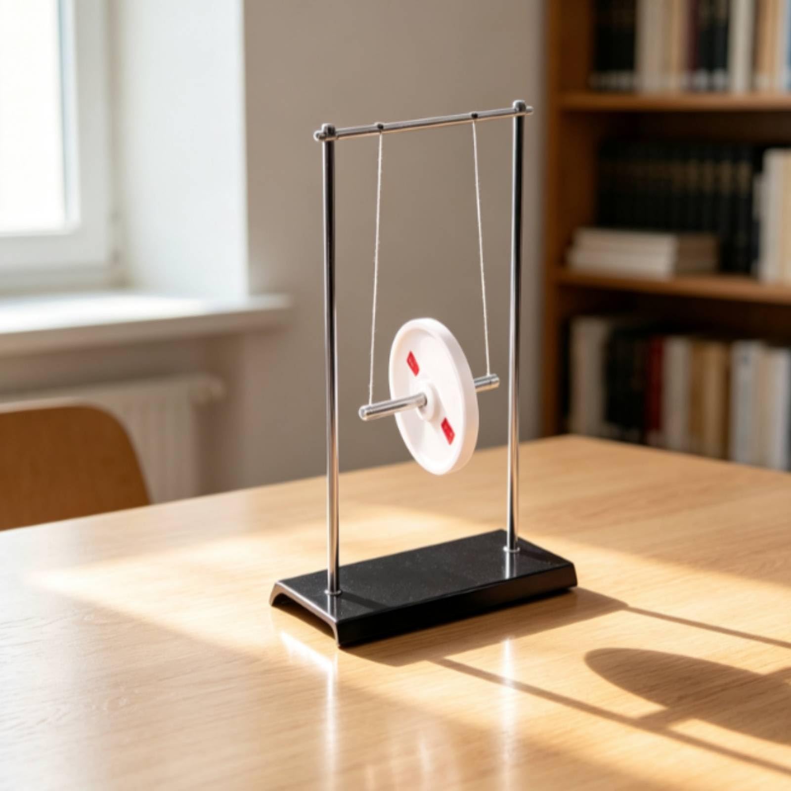 Qianly Rueda con Soporte Educativo Oscilador Metálico Aparato Experimental para Profesores, Estudiantes, Péndulo De Maxwell Nuevo Estándar Curricular