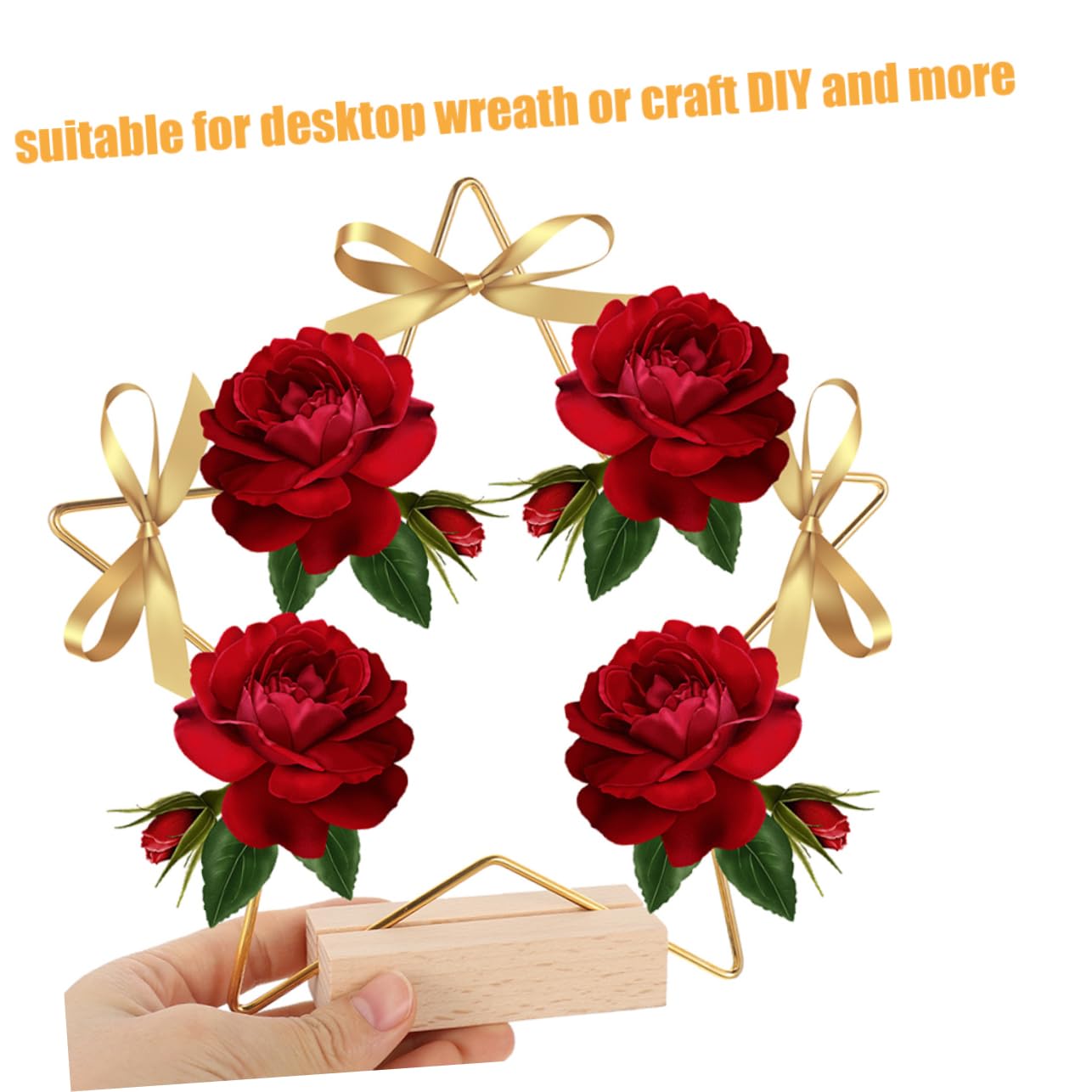 Abaodam 6juegos Decoración De Mesa De Estrellas De Metal De Aros Dorados Con Base De Madera Para Bodas y Fiestas Para Manualidades y Centros De Mesa