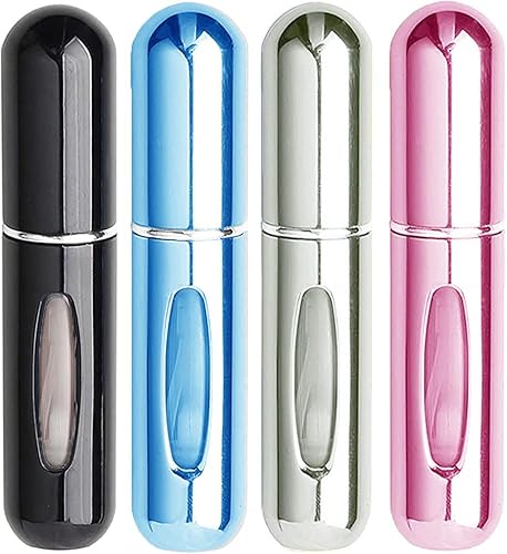 Ryanste 4 botellas de viaje de perfume recargables, mini perfume recargable atomizador portátil atomizador de colonia para viajes al aire libre,