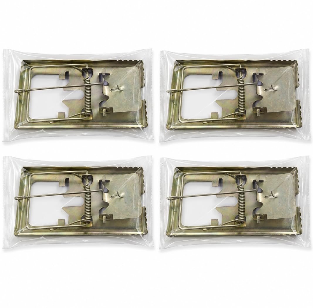 Pack of 4 Heavy Duty Metal Mouse Trap | Reusable Rat Catcher Trap | Galvanized Steel Rodent Control Trap for Home, Kitchen, Warehouse & Garden-image-22
