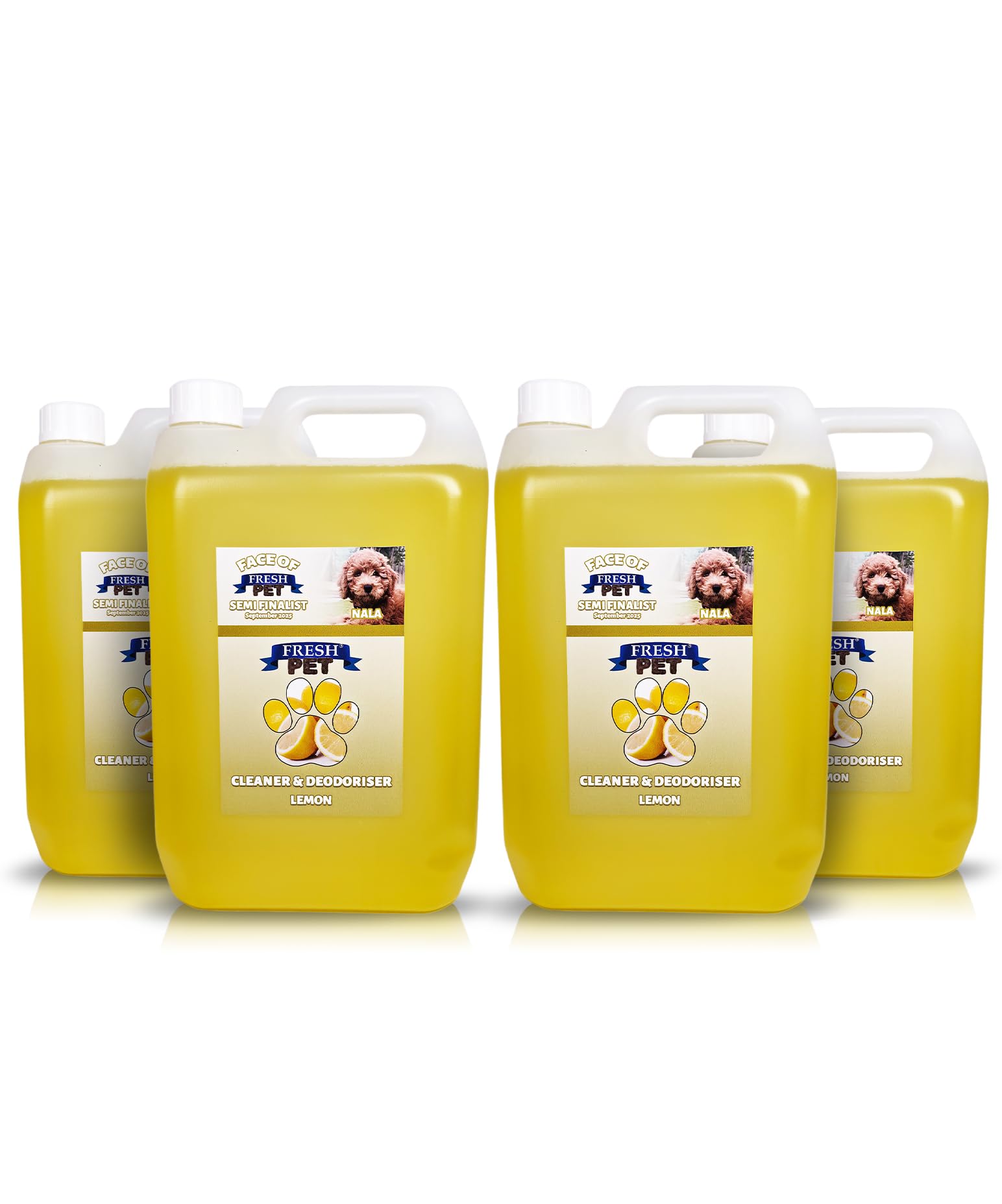 FRESH PET CLEANER DISINFECTANT KENNEL/CATTERY PRE FILLED 5L x 4 (Lemon) — image 1