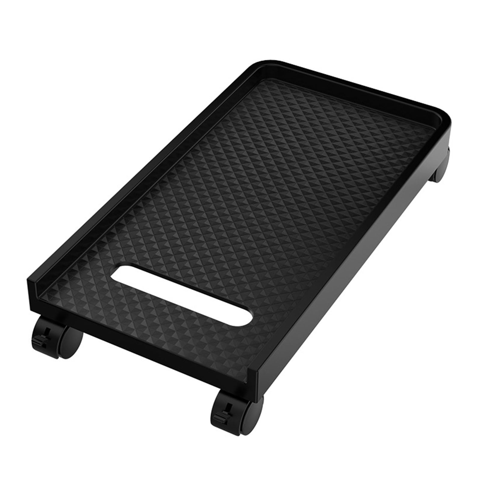 Soporte universal para CPU con dos ruedas bloqueables y base elevada para evitar salpicaduras de agua