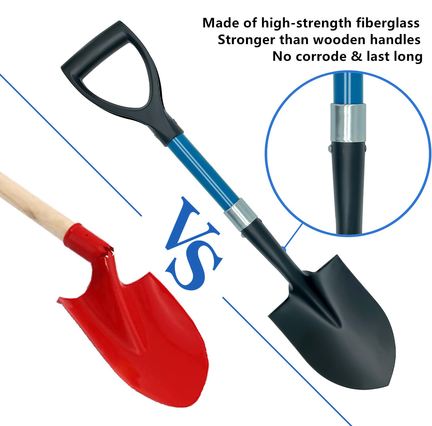 Shovel for Digging, Kids Metal Beach Shovel, Camp Shovel, Garden Spade