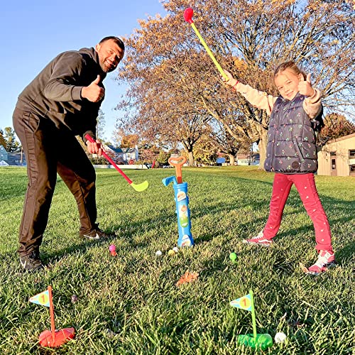 Liberry Kids Golf Clubs Set, Golf Toy With 1 Golf Cart, 3 Golf Clubs, 2 Practice Holes, 2 Golf Tees & 6 Balls, Early Educational, Outdoors Exercise Toy For Kid Ages 3 4 5 Years Old, Boys & Girls #TOP5
