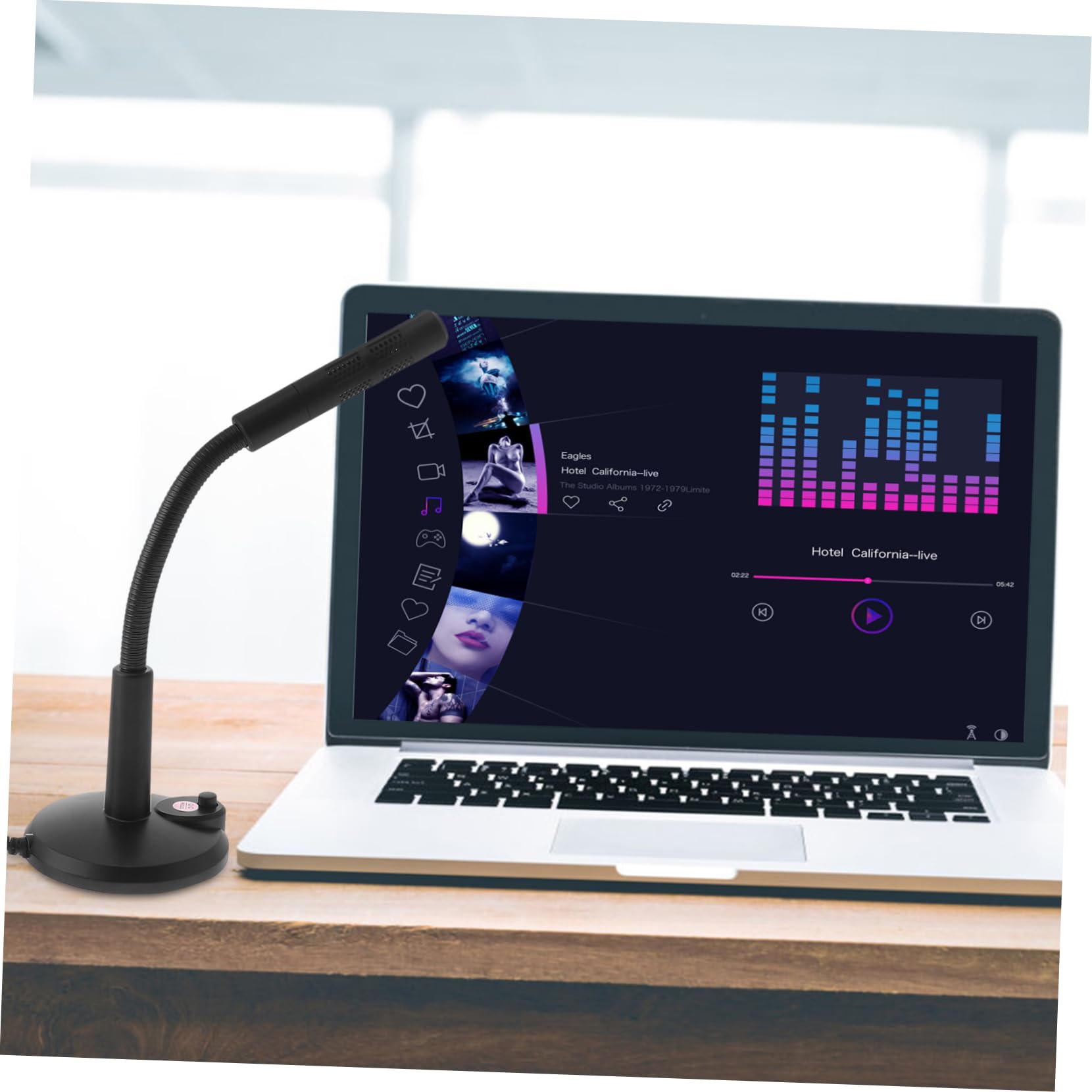SWOOMEY 1pc Adjustable Desktop Microphone Portable Meeting Mic for Voice Chat Singing and Live Streaming Black Plastic Design for Easy