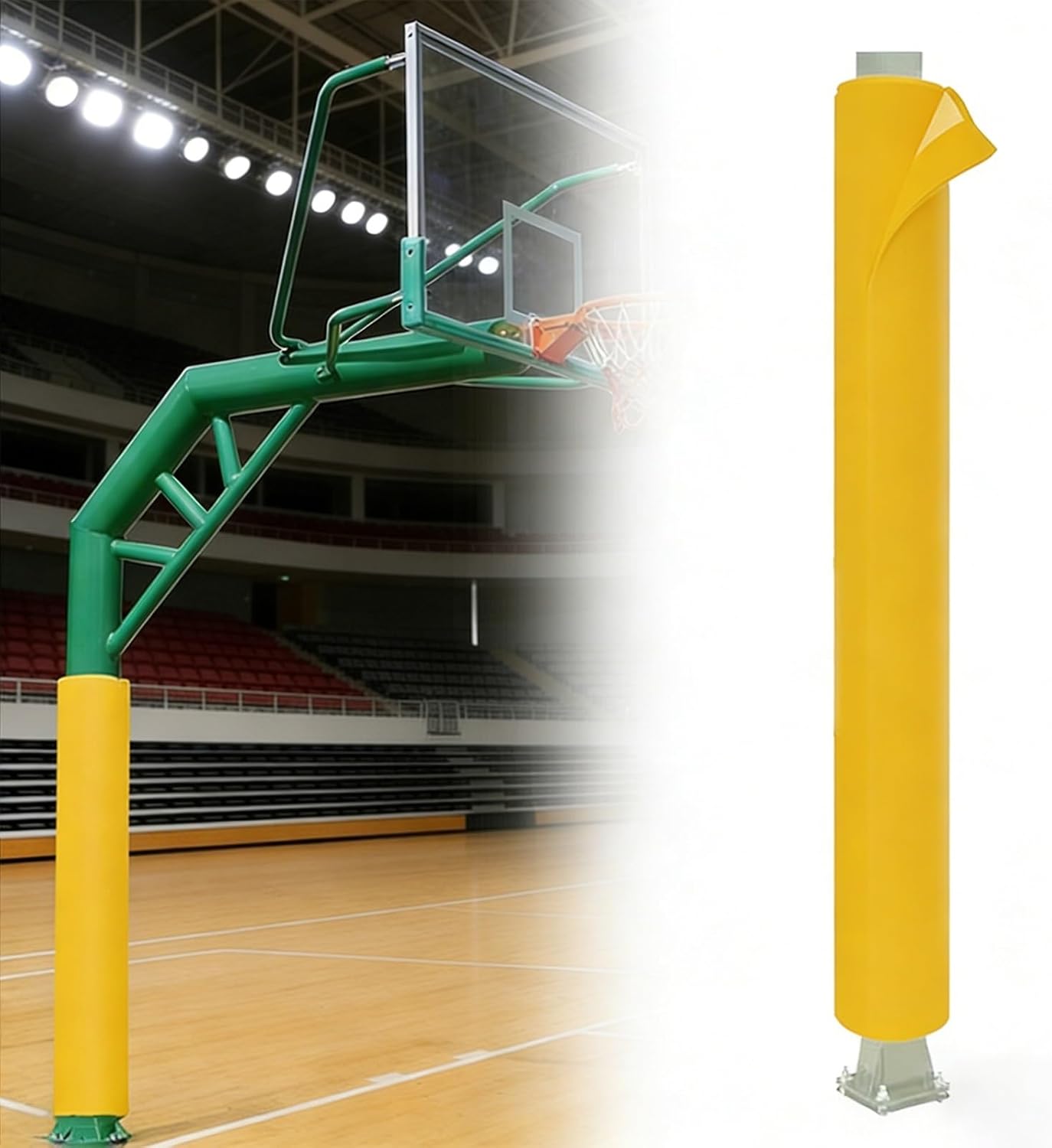 Round Basketball Pole Pad,All Weather Pole Cushion Padding Wrap,Basement Support Pole Wrap Column Cover,Garage Football Parking Lot,Safety,Easy Install
